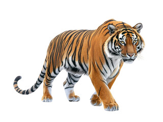 Majestic tiger walking transparent background cutout png wild animals natural habitat detailed environment