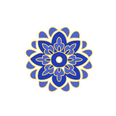 Blue gold Mandala logo design