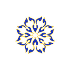 Blue gold Mandala logo design