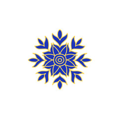 Blue gold Mandala logo design