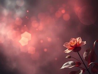 Aesthetic pink floral bloom with a dreamy abstract bokeh backdrop