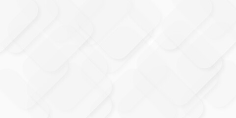 Modern Abstract white background design with layers of textured white transparent material, Minimal geometric white light background triangle gray technology vector. Abstract graphic Banner design.	