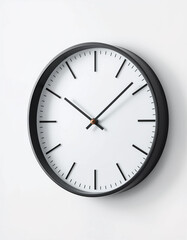 Modern Wall Clock Isolated on White &ndash; Minimal Round Design