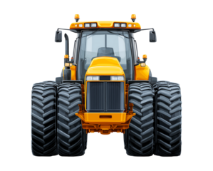Yellow heavy agricultural machinery, vector illustration isolated on a transparent background