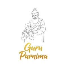 Minimal Line-Art of Guru and Disciple – Modern gurupurnima Poster