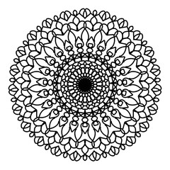 round mandala design for colouring