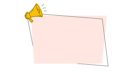blank space with grid and megaphone for promotion, marketing or announcement, vector illustration