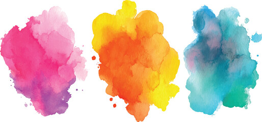 Watercolor painting, vector icon set, Violet and pink watercolor circles. Vector backdrop.