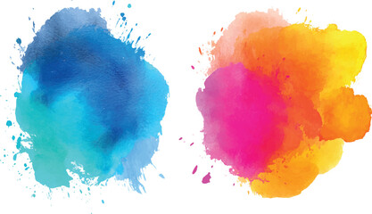 Colorful watercolor brush strokes vector. set of colorful paint splatter texture. Paint Brush Strokes collection