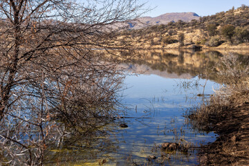Lac dans le centre de la Namibie