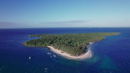 Aerial View of Mbudya Island at sunset in Dar Es Salaam, Tanzania