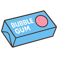 bubble gum package flat color vector illustration template design