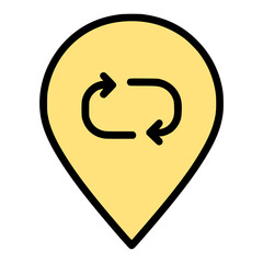 repost location sign symbol icon flat color vector illustration template design