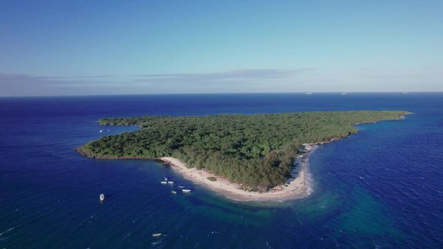 Aerial View of Mbudya Island at sunset in Dar Es Salaam, Tanzania