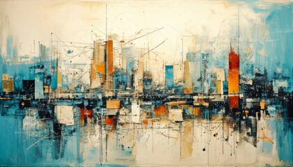 Abstract art "Reflection of the big city"