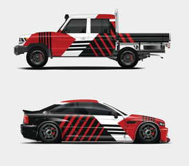 Custom Car Wraps Design for Pickup Truck and Sports Car