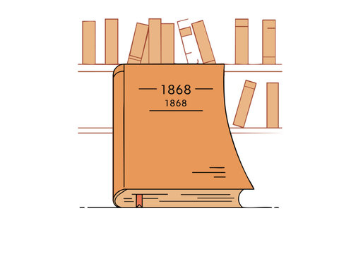 A stylized book illustration depicts the 1868 Ratification History of the 15th Amendment. A large book with a date highlights the amendment's significance. Clean, modern design.