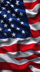 Waving American Flag with USA.