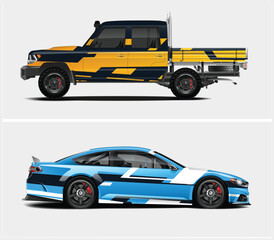 Custom Car Wraps Designs for Pickup Truck and Sports Car