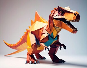 Colorful Polygonal Tyrannosaurus Rex Design