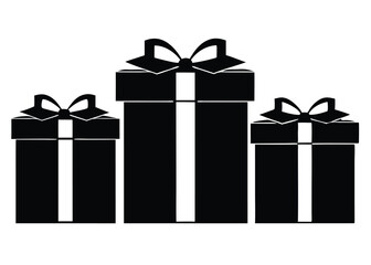 set of gift boxes with bows