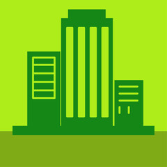 Building vector art. Flat design of building concept and simple design