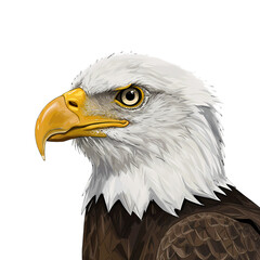 Obraz premium Bald Eagle Head Profile: Majestic Bird of Prey Close-Up