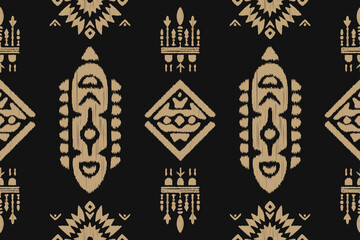 Saree Sarong Motifs Ikat floral paisley embroidery.ikat ethnic oriental pattern traditional. Motif Aztec handmade. abstract African boho art design for texture, fabric, clothing, wrapping, decoration