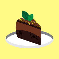 Food vector, clip art, and symbol. Flat design of cake concept and simple design