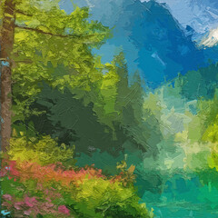 Various oil paintings, flowers, landscapes, plum blossoms, deer, roses, peonies, forests, swans, birds, waterfalls, penguins, butterflies