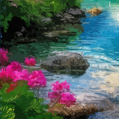 Various oil paintings, flowers, landscapes, plum blossoms, deer, roses, peonies, forests, swans, birds, waterfalls, penguins, butterflies