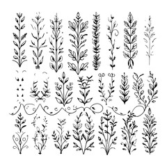 Fototapeta premium Silhouette design elements for design universal template, simple template design isolated on white background.