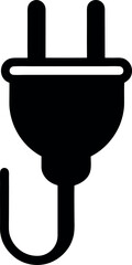 Electrical Plug Silhouette Vector Icon