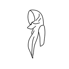 outline illustration of a woman's hijab