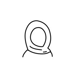 outline illustration of a woman's hijab