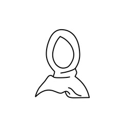 outline illustration of a woman's hijab