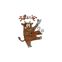 牛とステーキ