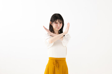 NGサインをする女性