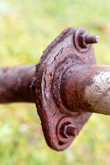 Weathered bolt detail on aged steel
