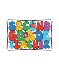 Retro Back To School T-shirt Design Second Grade Teacher