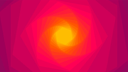 Fototapeta premium Abstract geometric swirl with layered shapes and warm gradient blending pink, orange and yellow, Ideal for modern design backgrounds or creative artwork