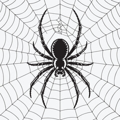 Obraz premium Illustration of a spider sitting in the middle of its web