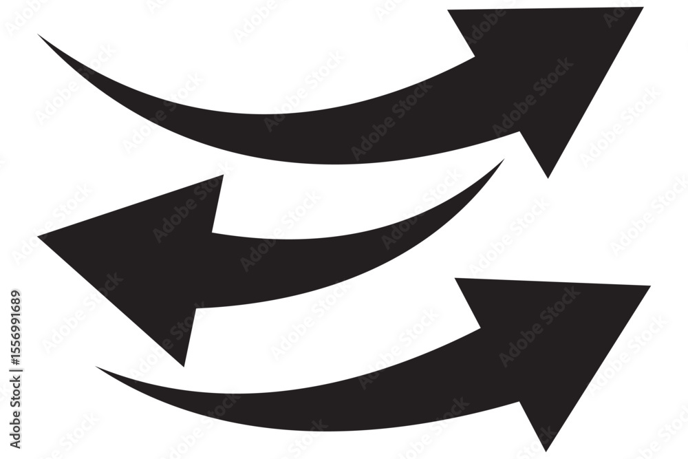 Poster set of curve arrows