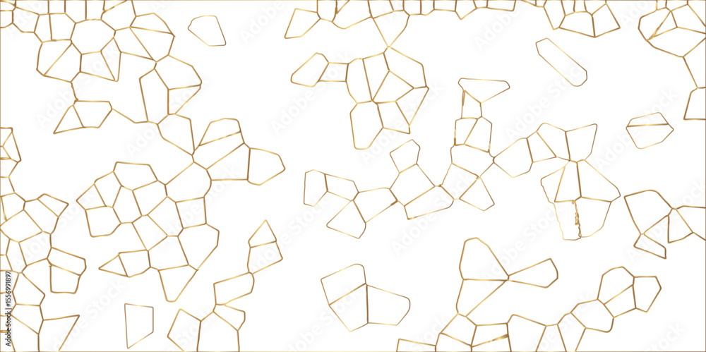 Poster abstract golden hexagon graphic ornament. arabian stylish seamless pattern on white background. crea