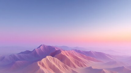 Pink and Purple Sunset Over a Mountain Valley