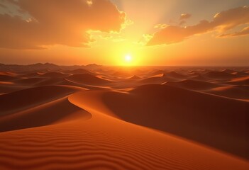 dynamic sand dunes sunset shadows desert landscape dramatic silhouettes golden sand orange sky, nature, eve, texture, scene, light, grass, wilderness, serene