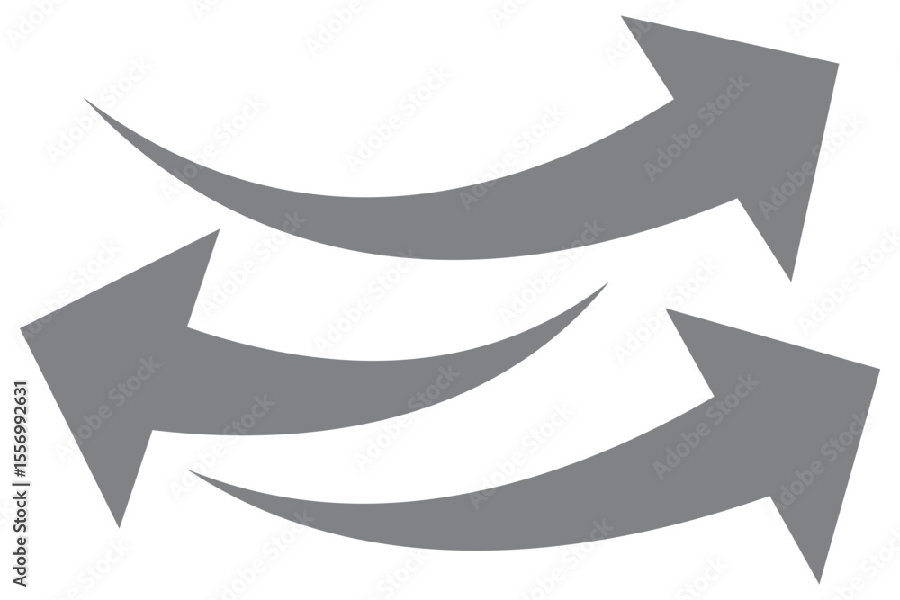 Poster set of curve arrows