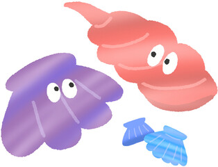 귀여운 조개 일러스트