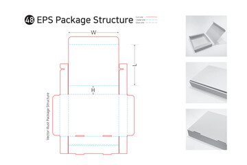 P1_48. It is a wing lock box that opens the top of the pizza box and is used for lunch boxes, Gimbap, salads, and vegetable packaging. package Dieline. Box structure.
