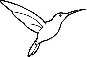 hummingbird line art silhouette vector